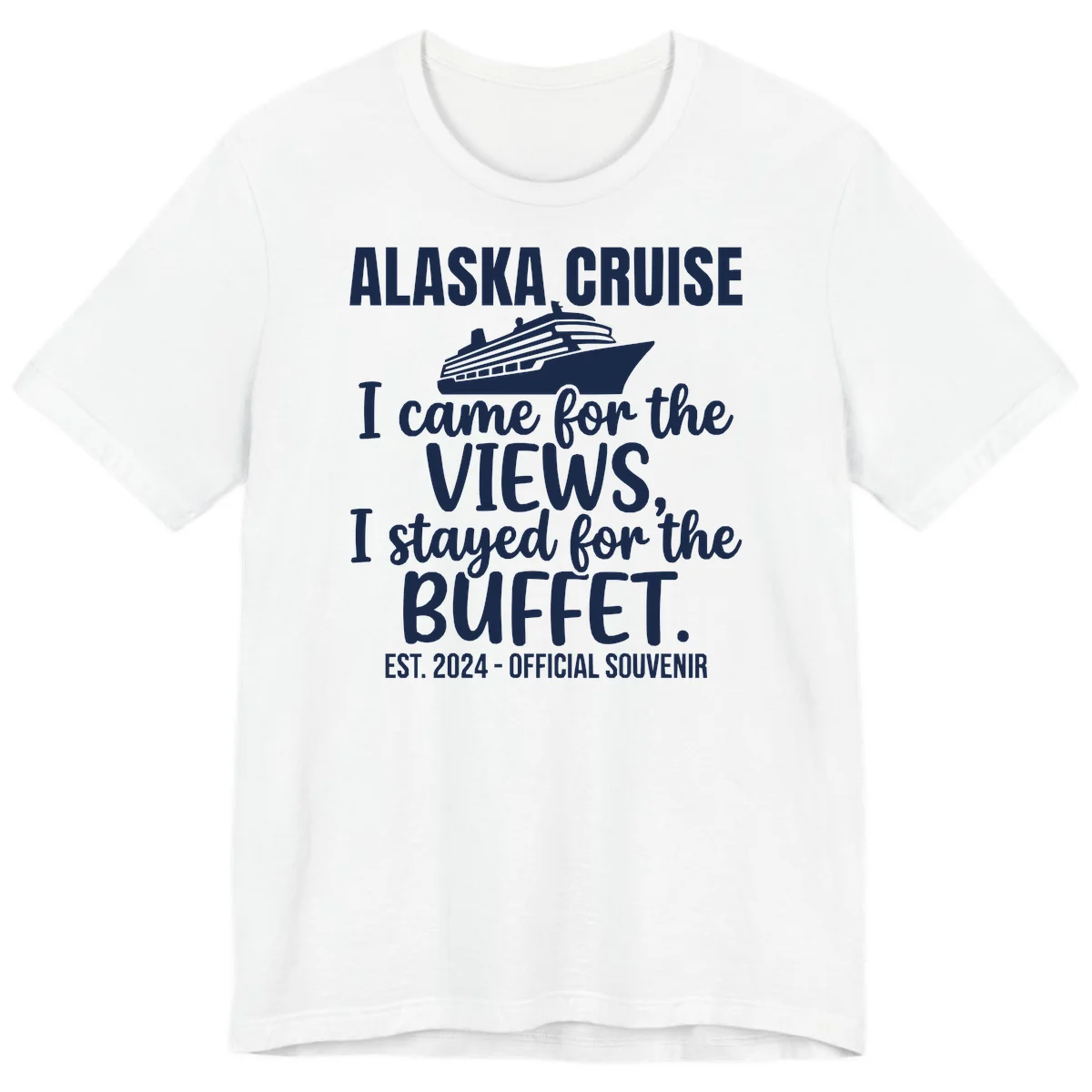 Came For The Views, Stayed For The Buffet Premium Tee in White