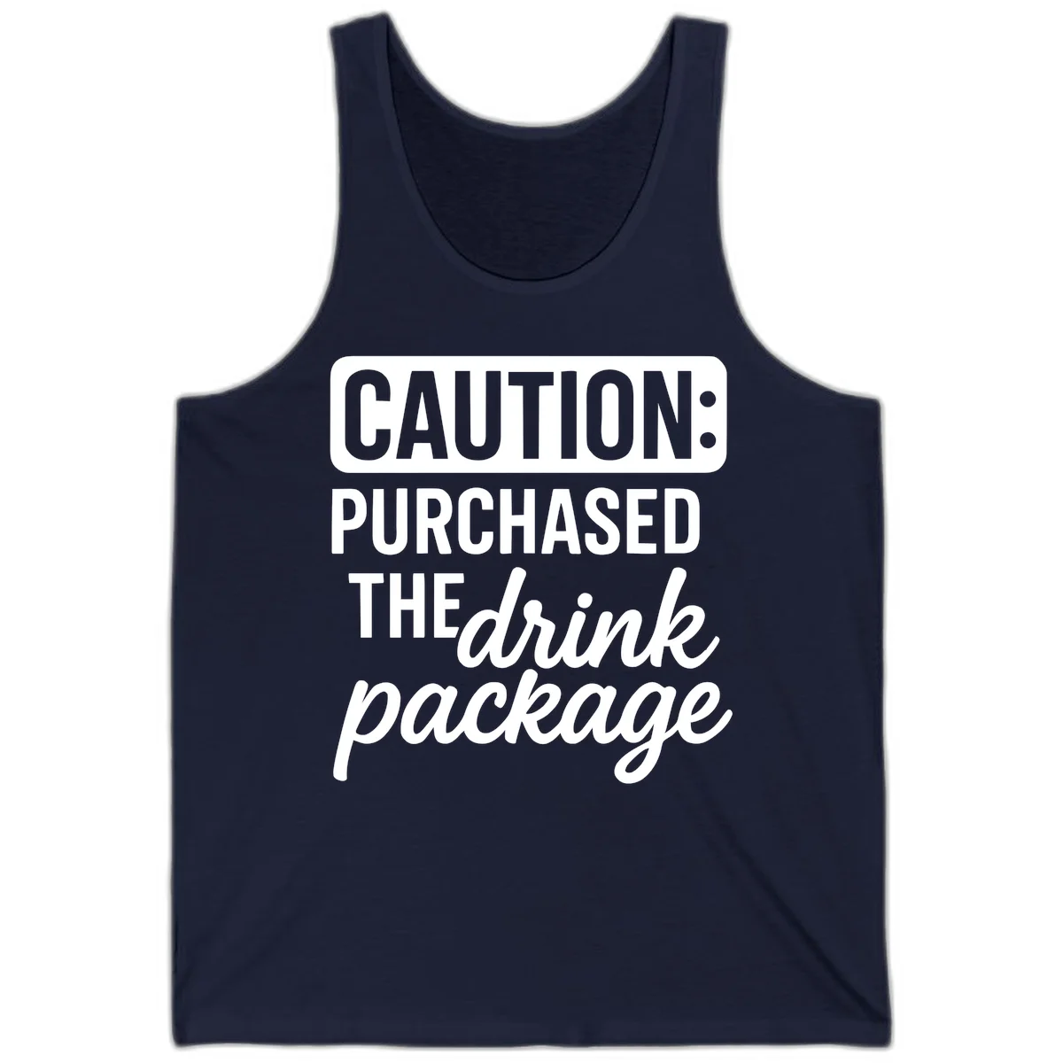 Caution Purchased The Drink Package Tank Top in Navy