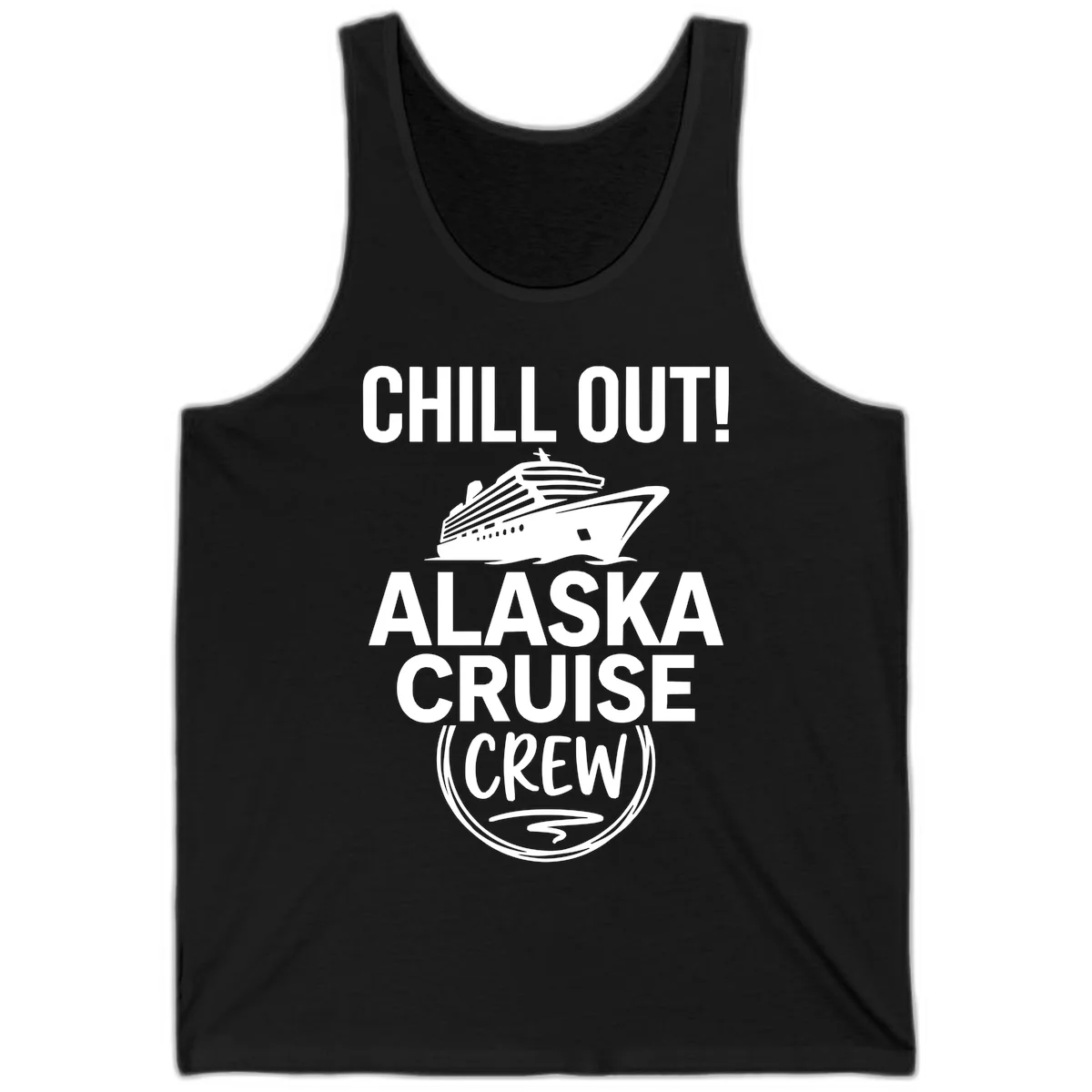 Chill Out Alaska Cruise Crew Tank in Black
