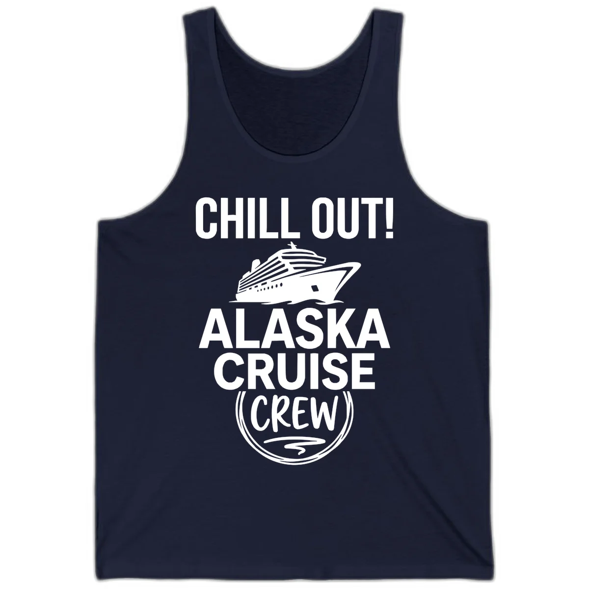 Chill Out Alaska Cruise Crew Tank in Navy