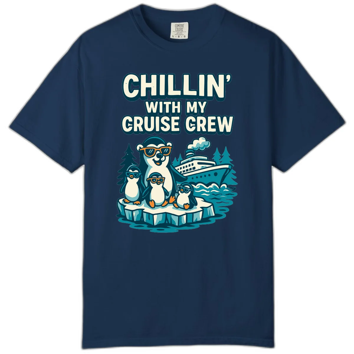 Chillin' With My Cruise Crew Comfort Color in Navy