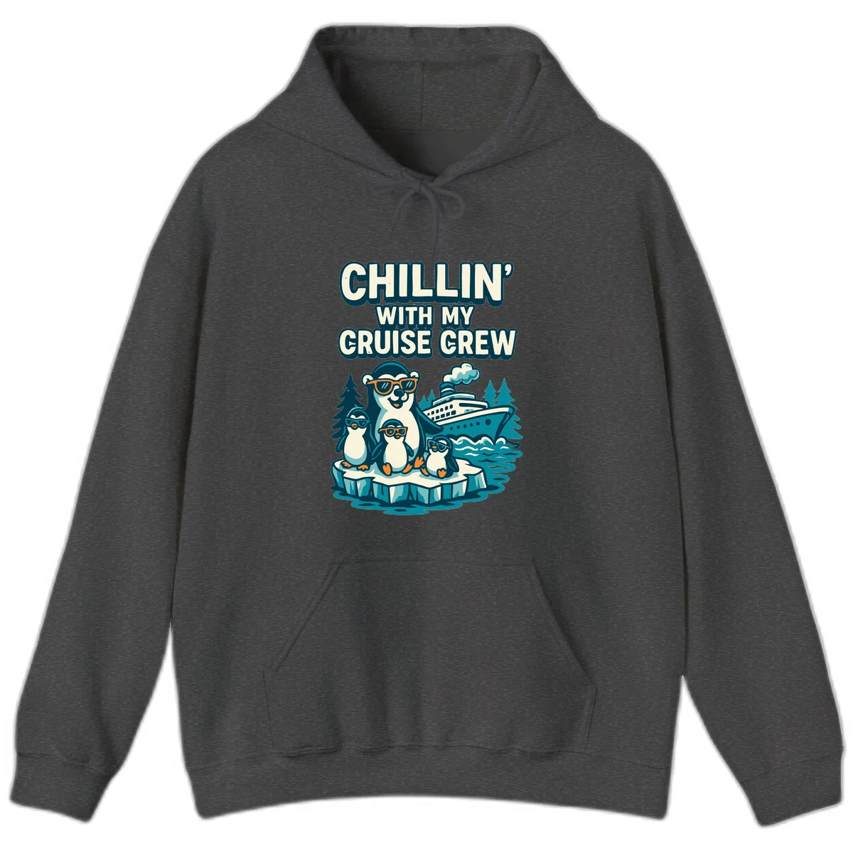 Chillin' With My Cruise Crew Hoodie in Dark Heather