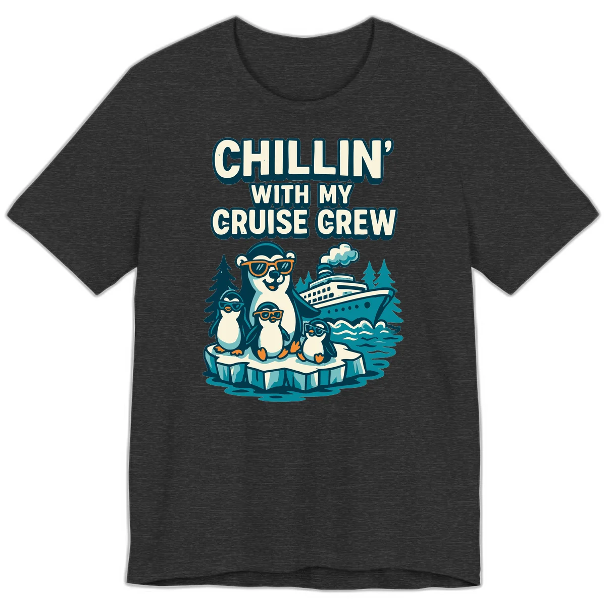 Chillin' With My Cruise Crew Premium Tee in Dark Grey Heather
