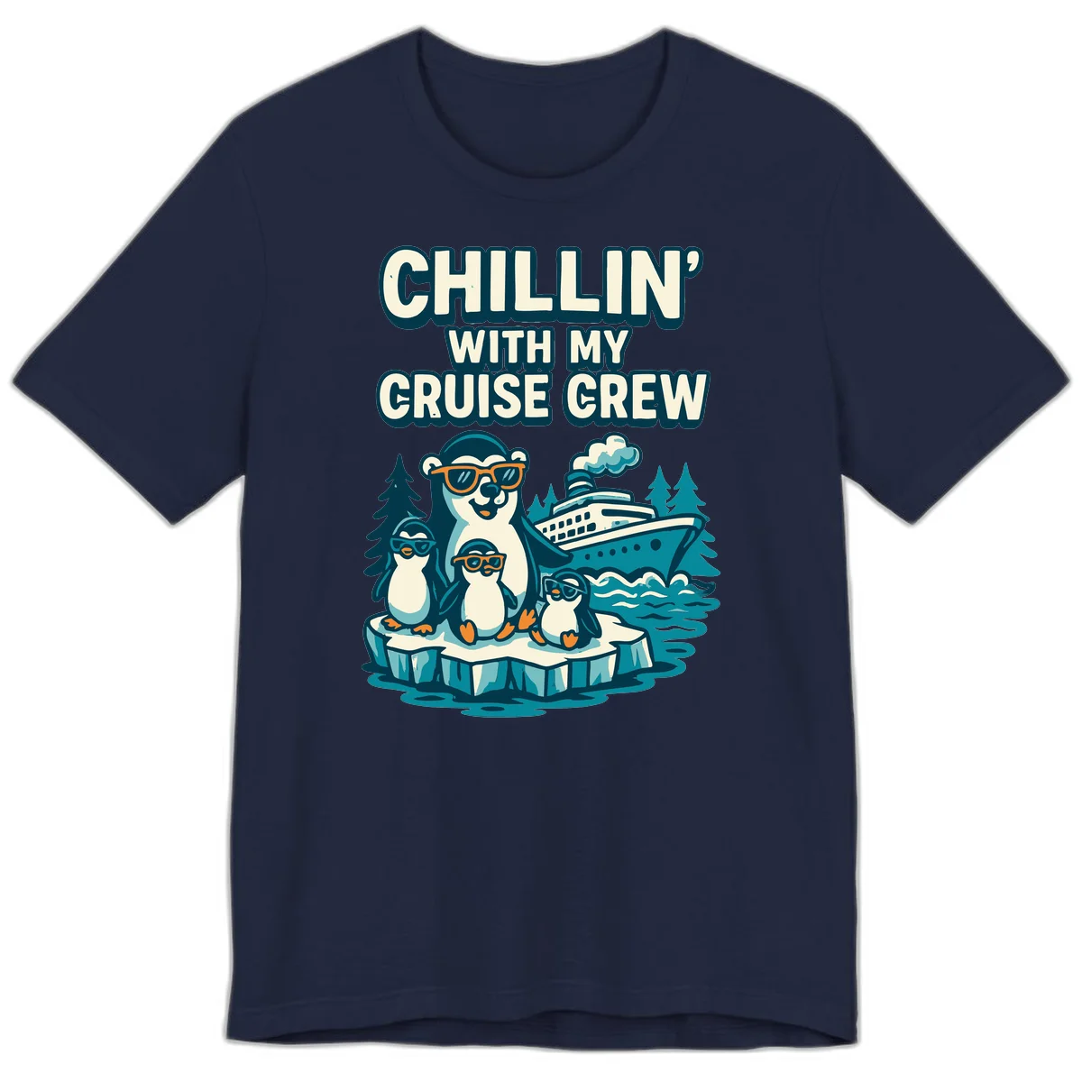 Chillin' With My Cruise Crew Premium Tee in Navy