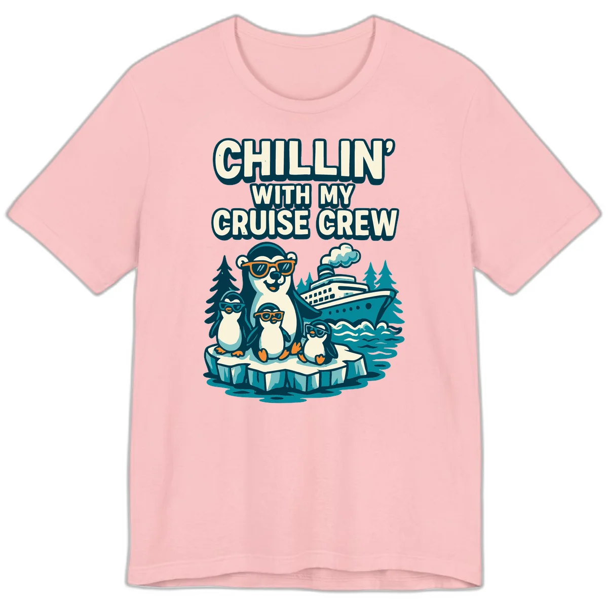 Chillin' With My Cruise Crew Premium Tee in Pink