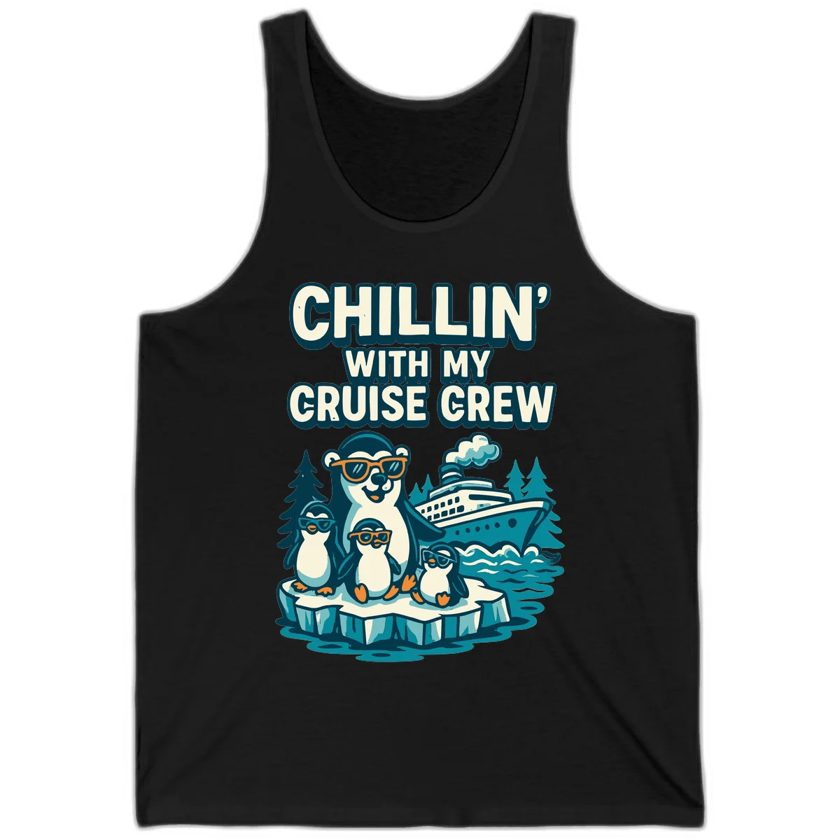 Chillin' With My Cruise Crew Tank in Black