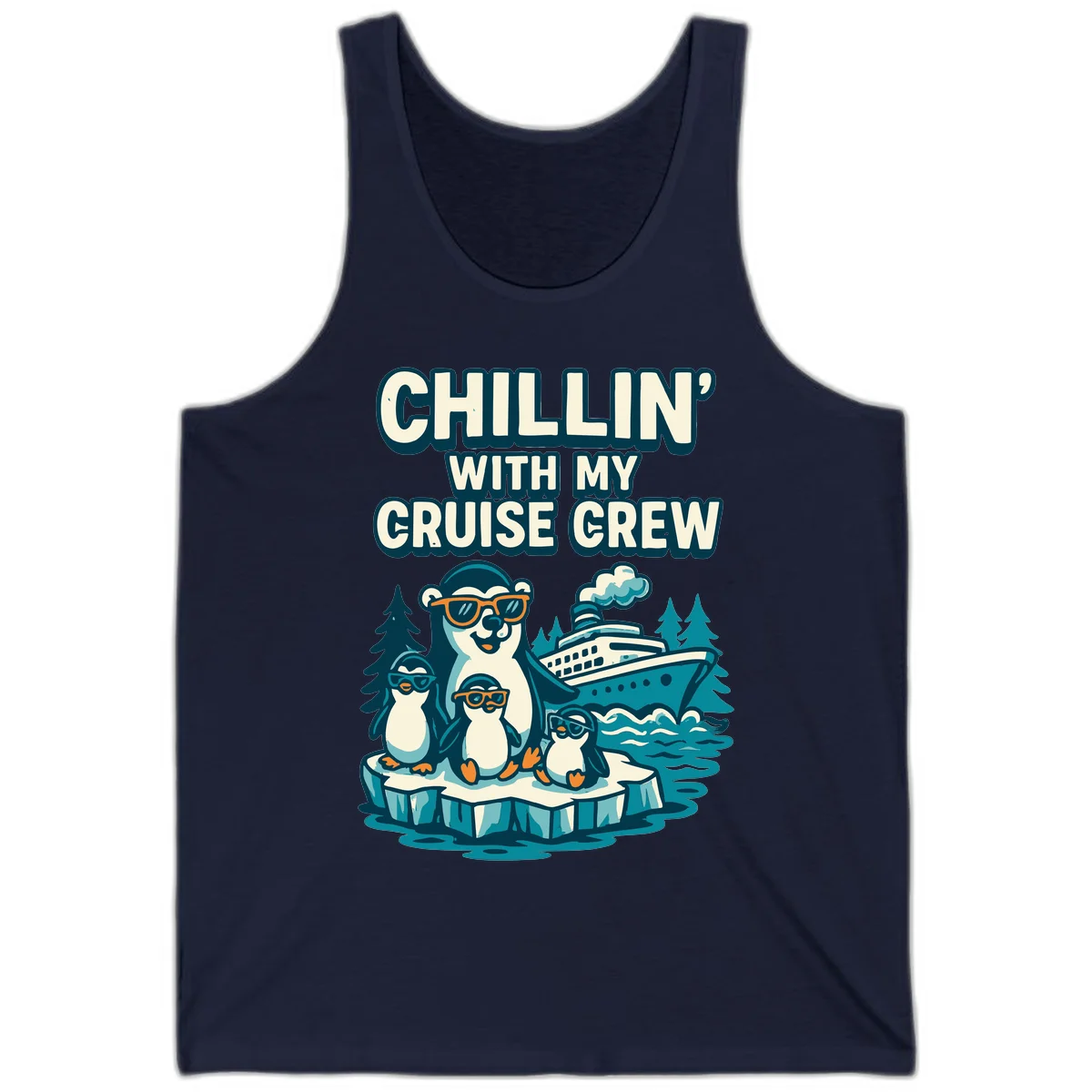 Chillin' With My Cruise Crew Tank in Navy