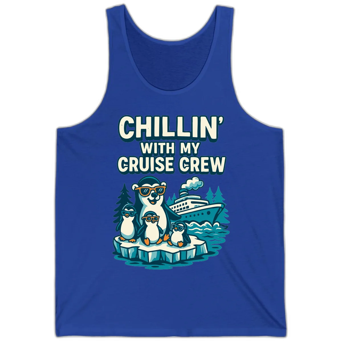 Chillin' With My Cruise Crew Tank in True Royal