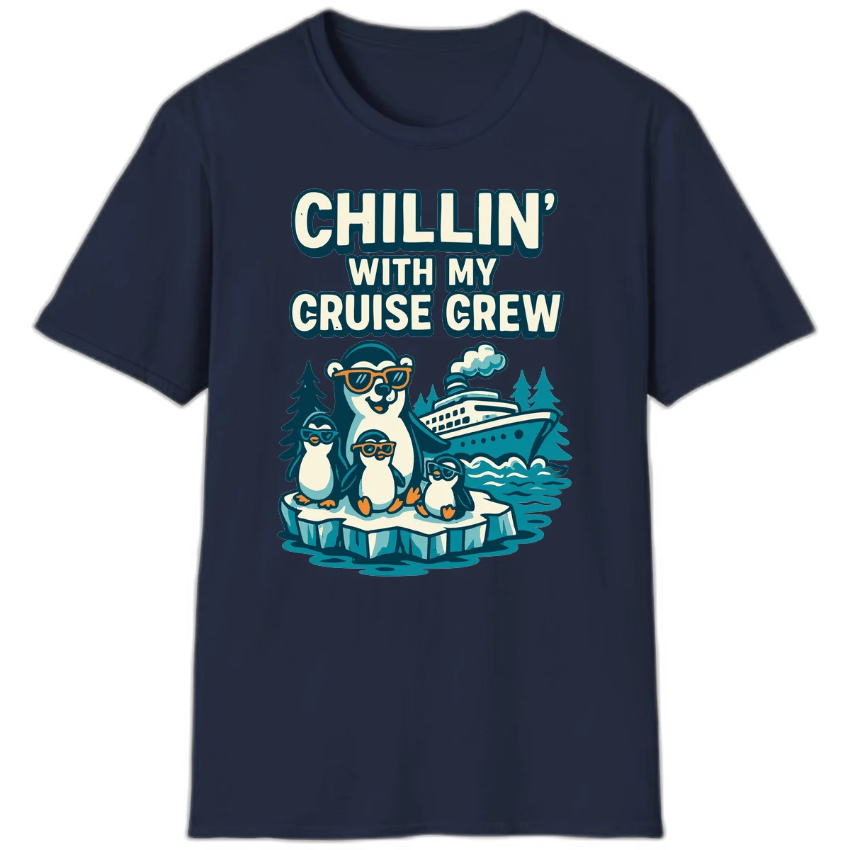 Chillin' With My Cruise Crew T-Shirt in Navy