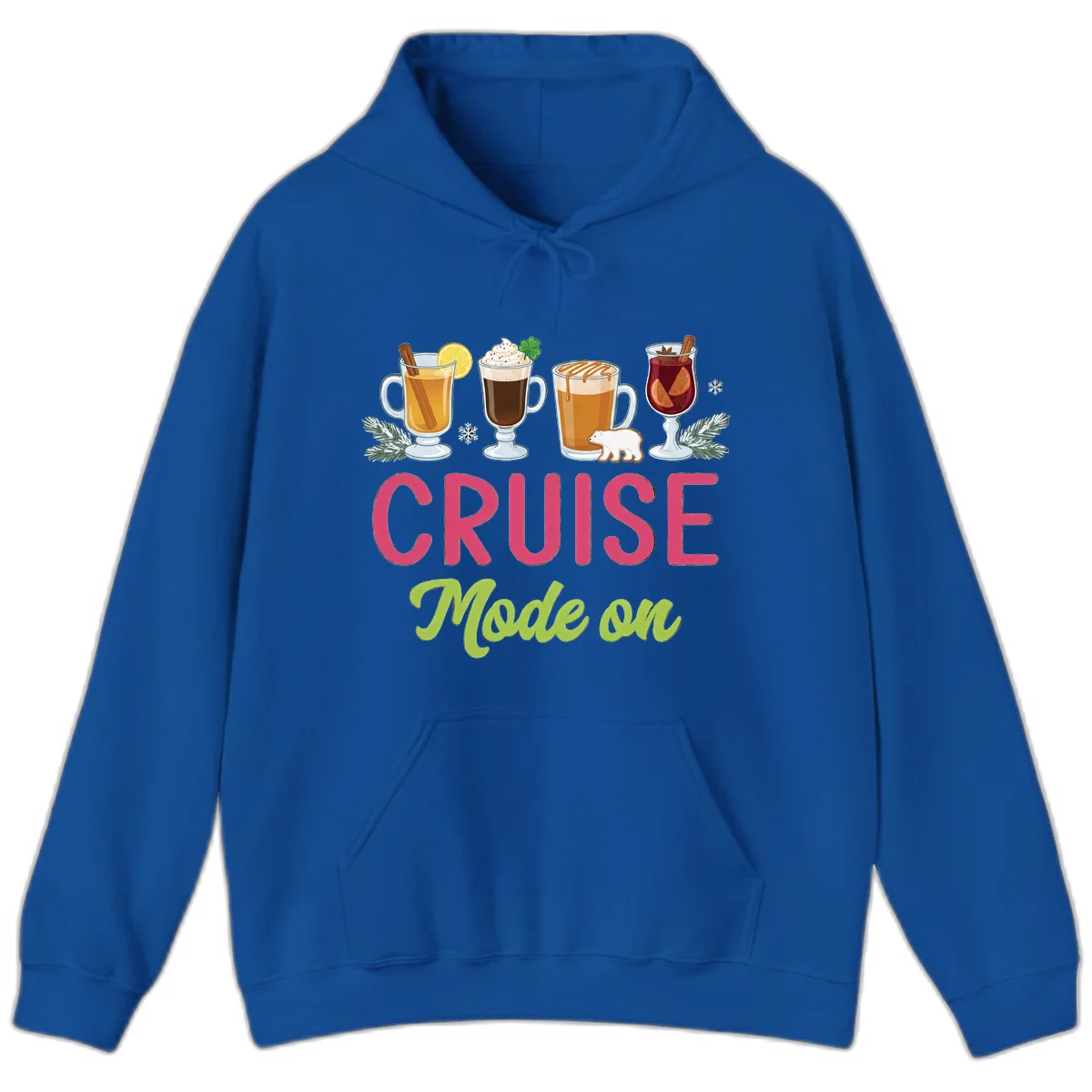 Cruise Mode On Holiday Drinks Hoodie in Royal