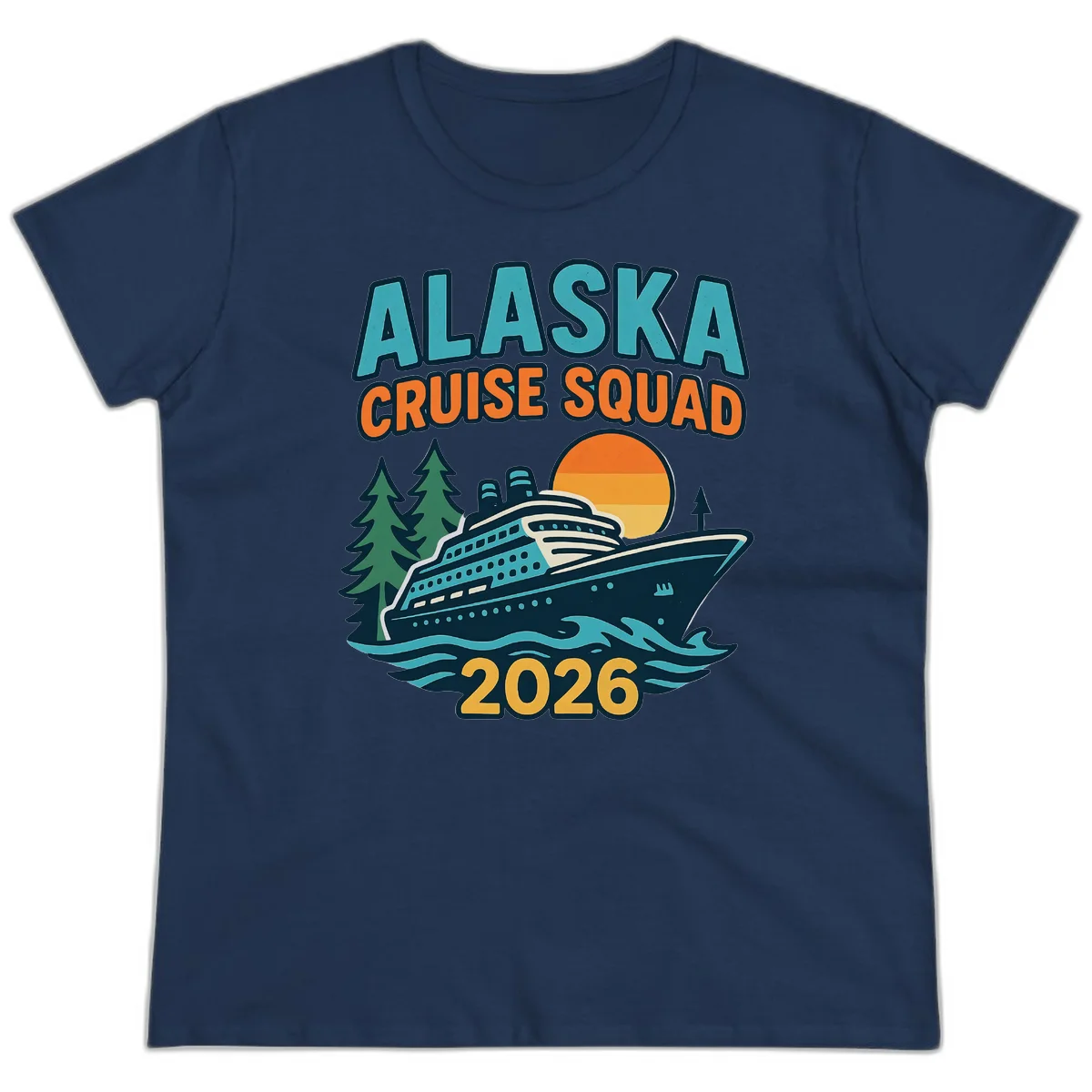 Alaska Cruise Squad 2026 Ladies Tee in Navy