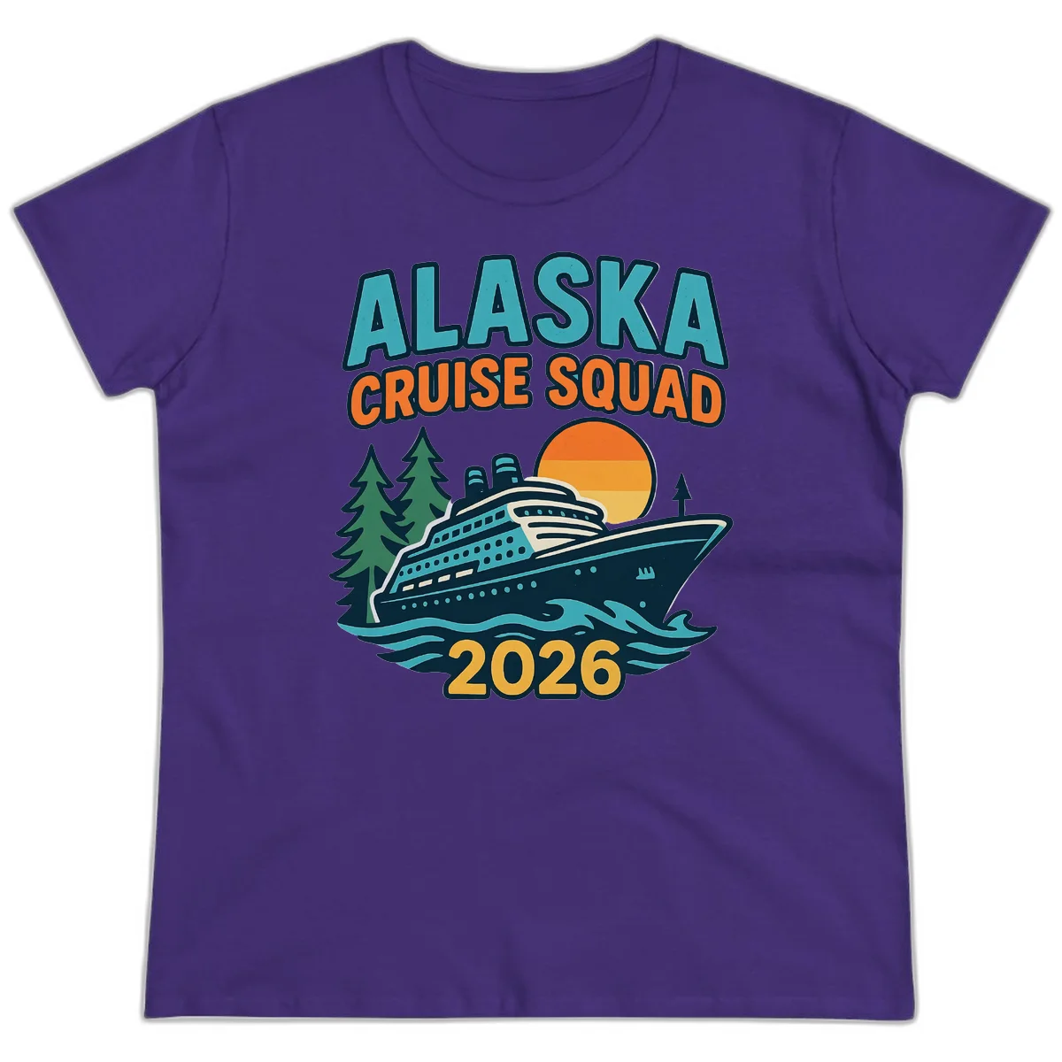 Alaska Cruise Squad 2026 Ladies Tee in Purple