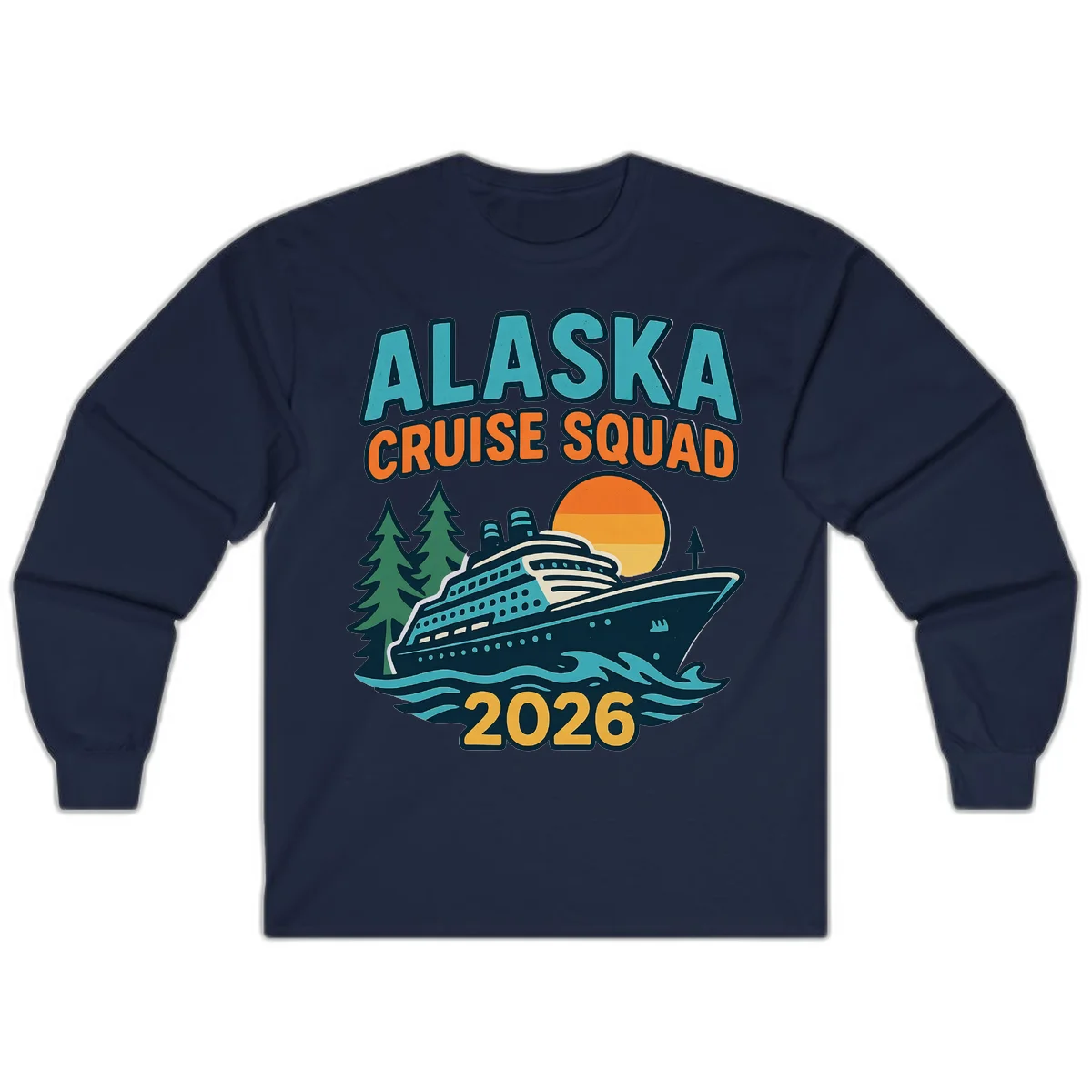 Alaska Cruise Squad 2026 Long Sleeve in Navy