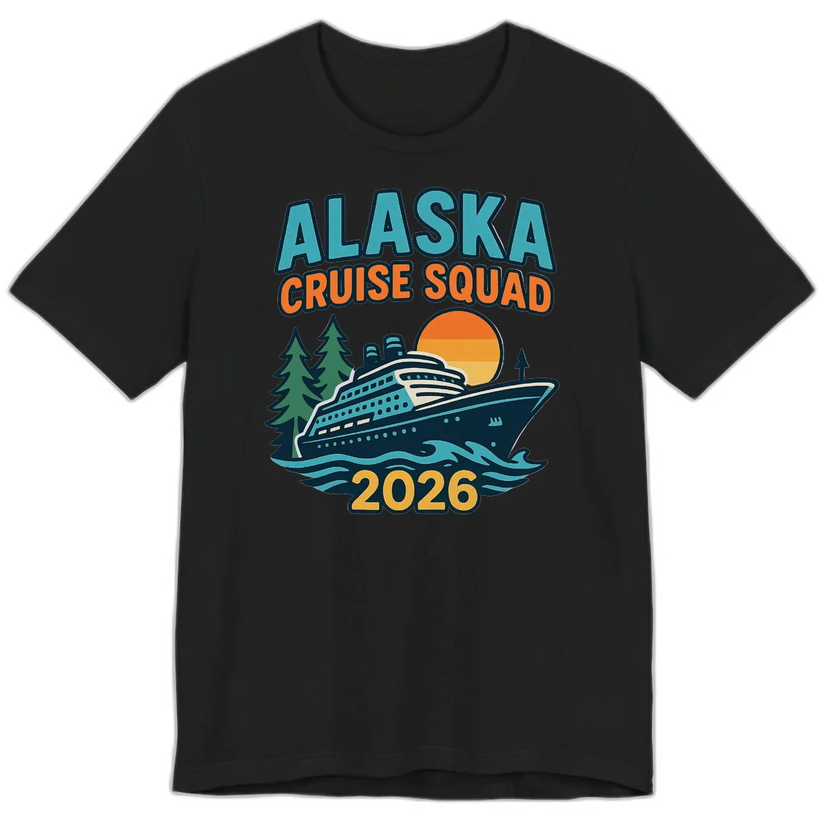 Alaska Cruise Squad 2026 Premium Tee in Black
