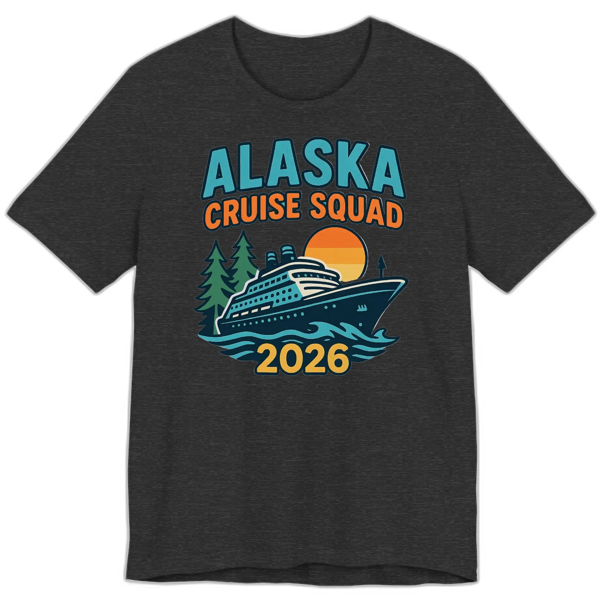 Alaska Cruise Squad 2026 Premium Tee in Dark Grey Heather