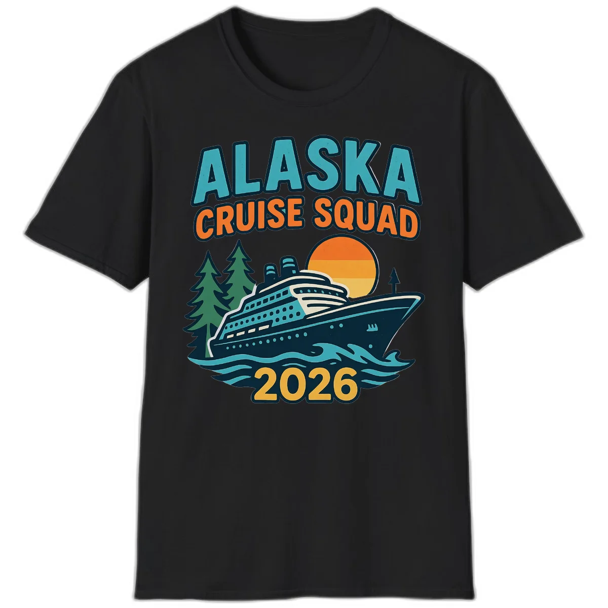 Alaska Cruise Squad 2026 T-Shirt in Black