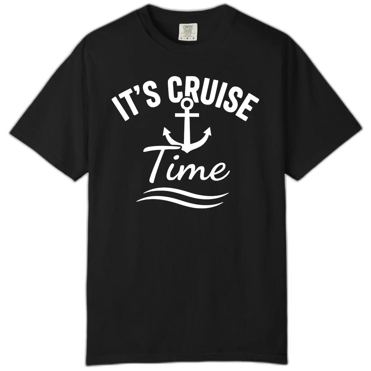 It's Cruise Time Anchor Comfort Color in Black