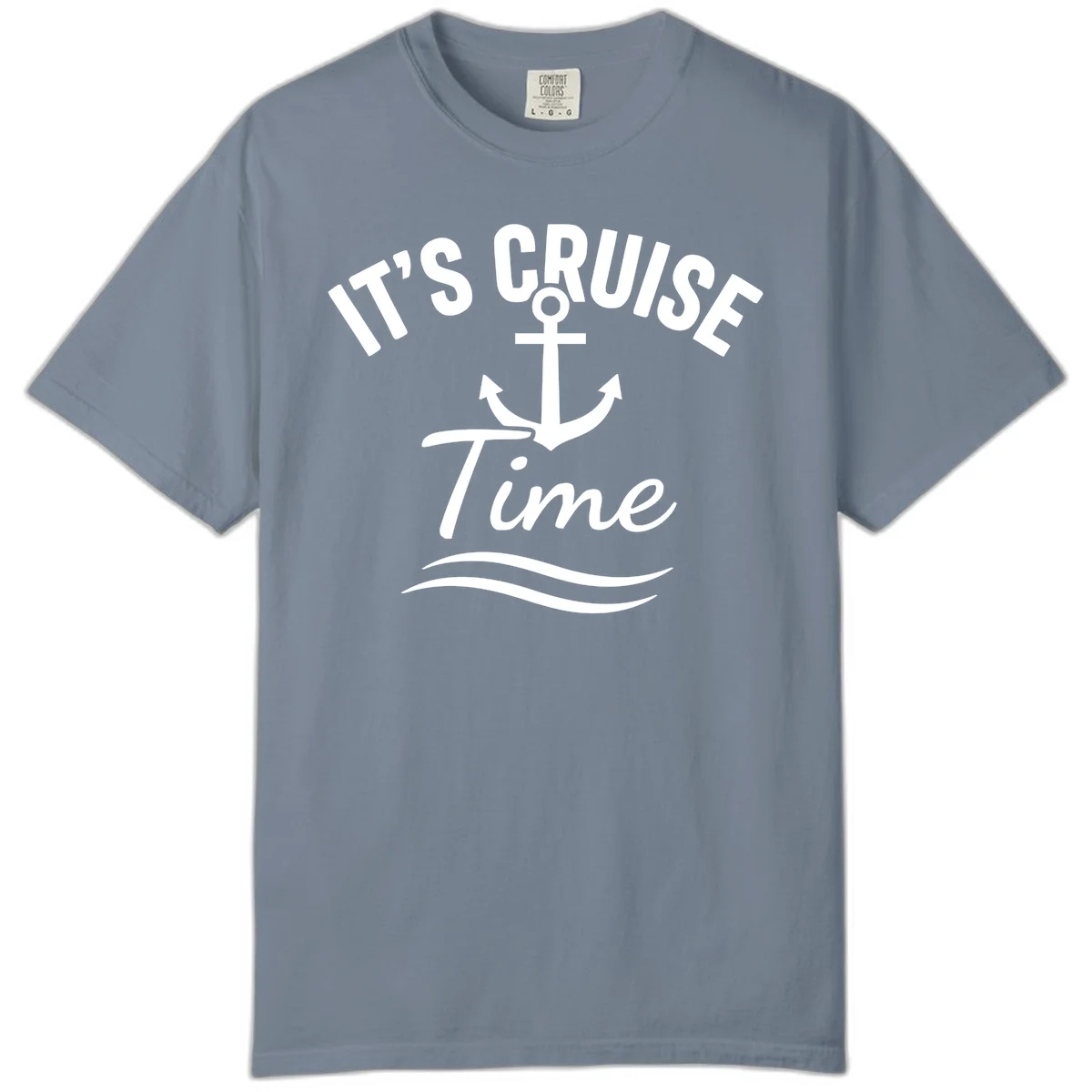 It's Cruise Time Anchor Comfort Color in Blue Jean