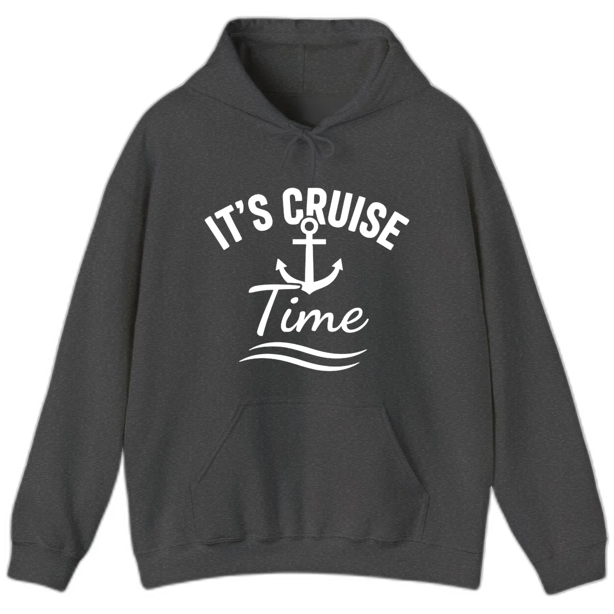 It's Cruise Time Anchor Hoodie in Dark Heather