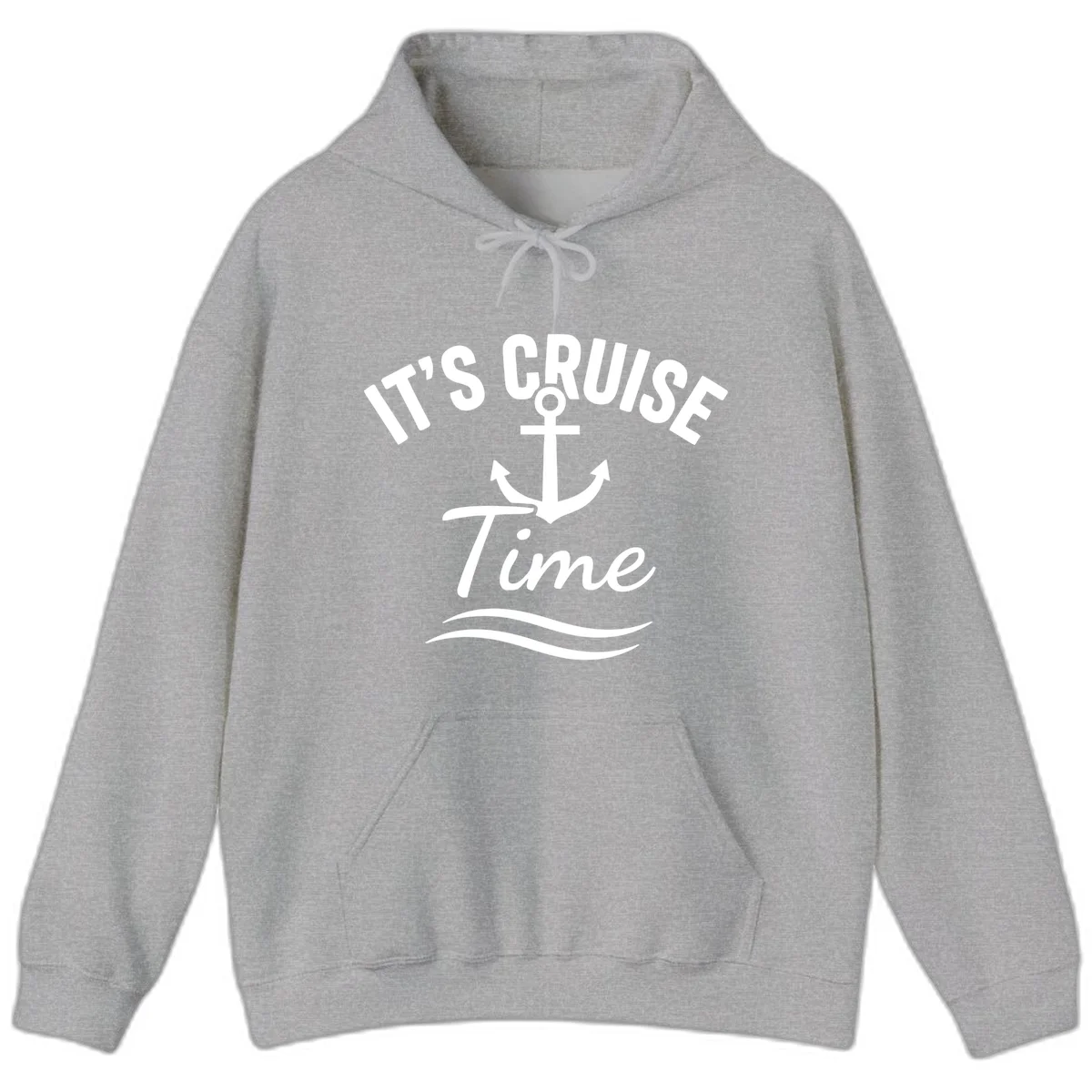It's Cruise Time Anchor Hoodie in Sport Grey