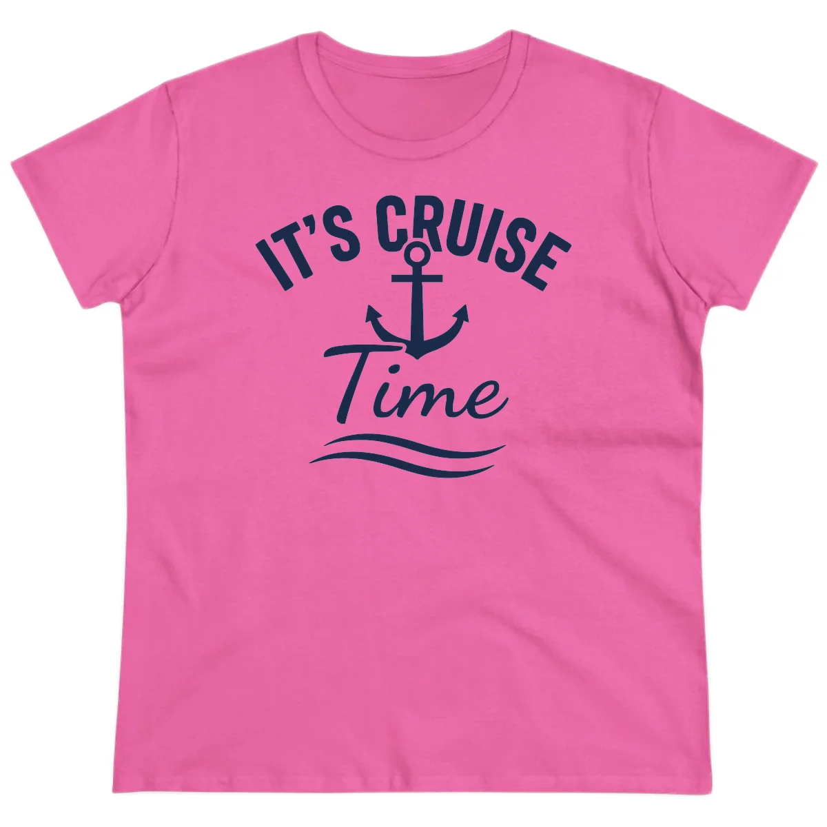 It's Cruise Time Anchor Ladies Tee in Azalea