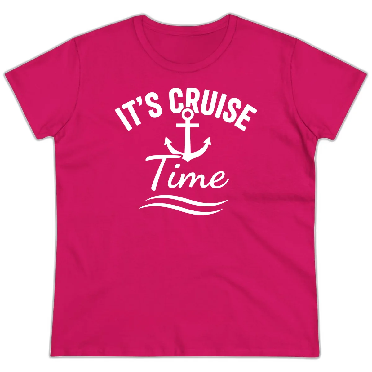It's Cruise Time Anchor Ladies Tee in Heliconia