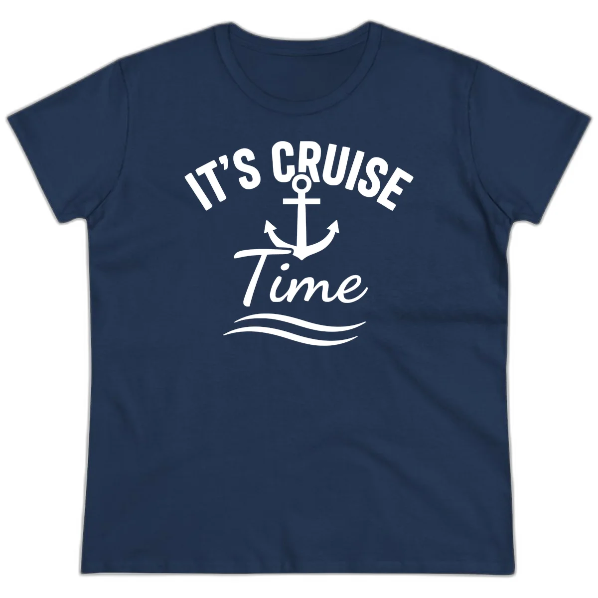 It's Cruise Time Anchor Ladies Tee in Navy