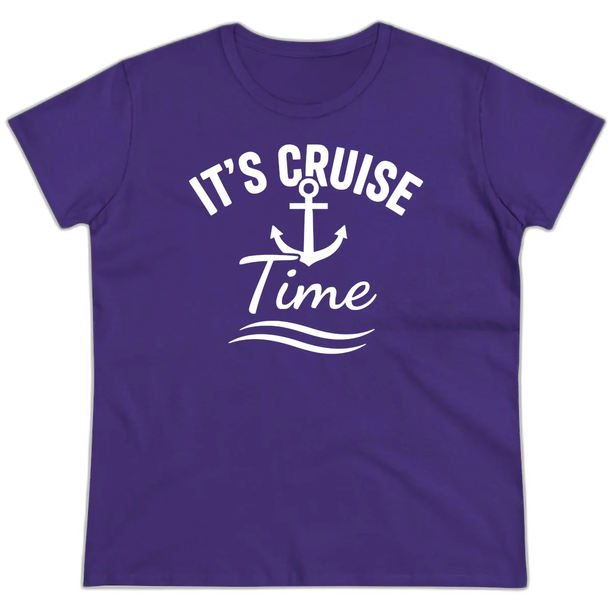 It's Cruise Time Anchor Ladies Tee in Purple