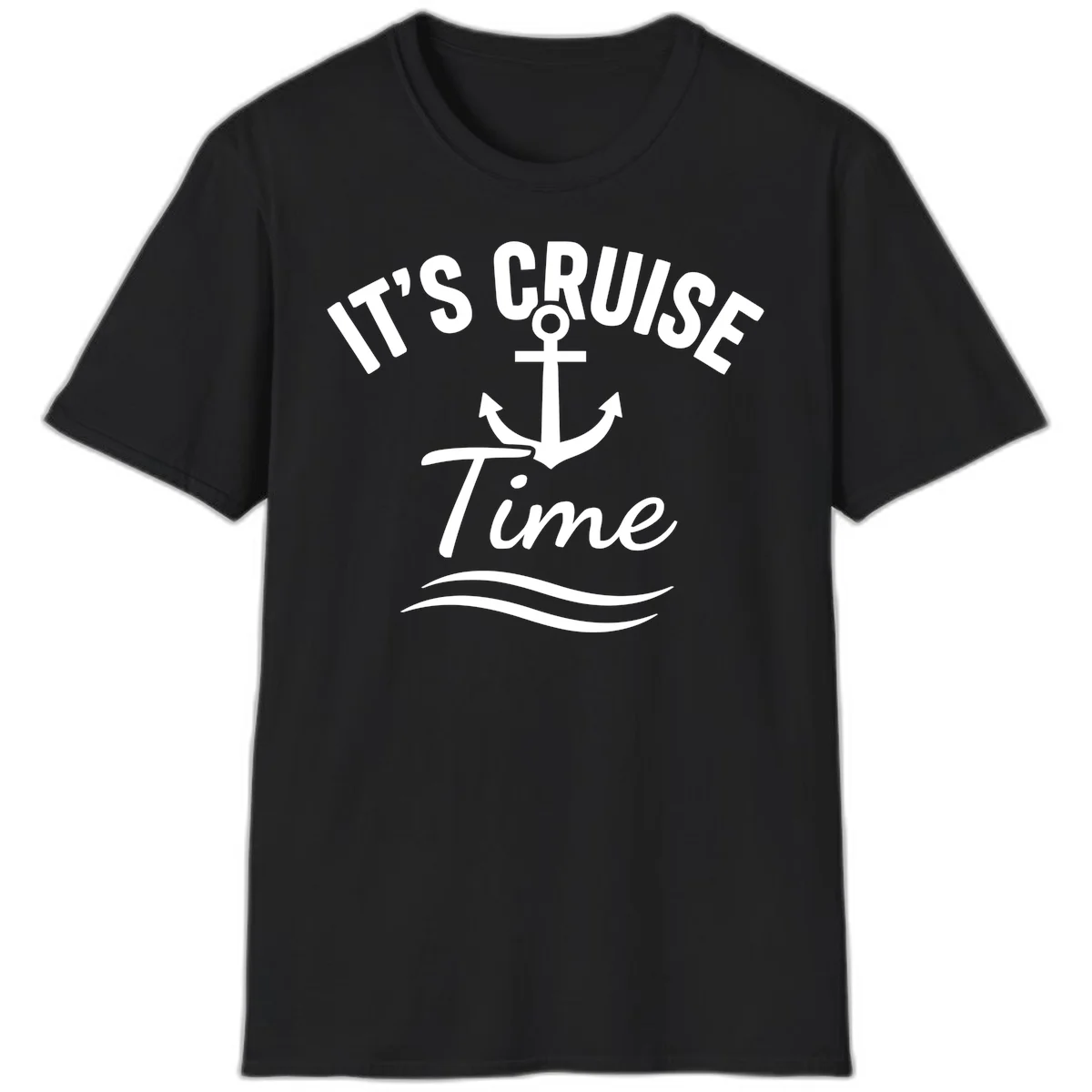 It's Cruise Time Anchor T-Shirt in Black