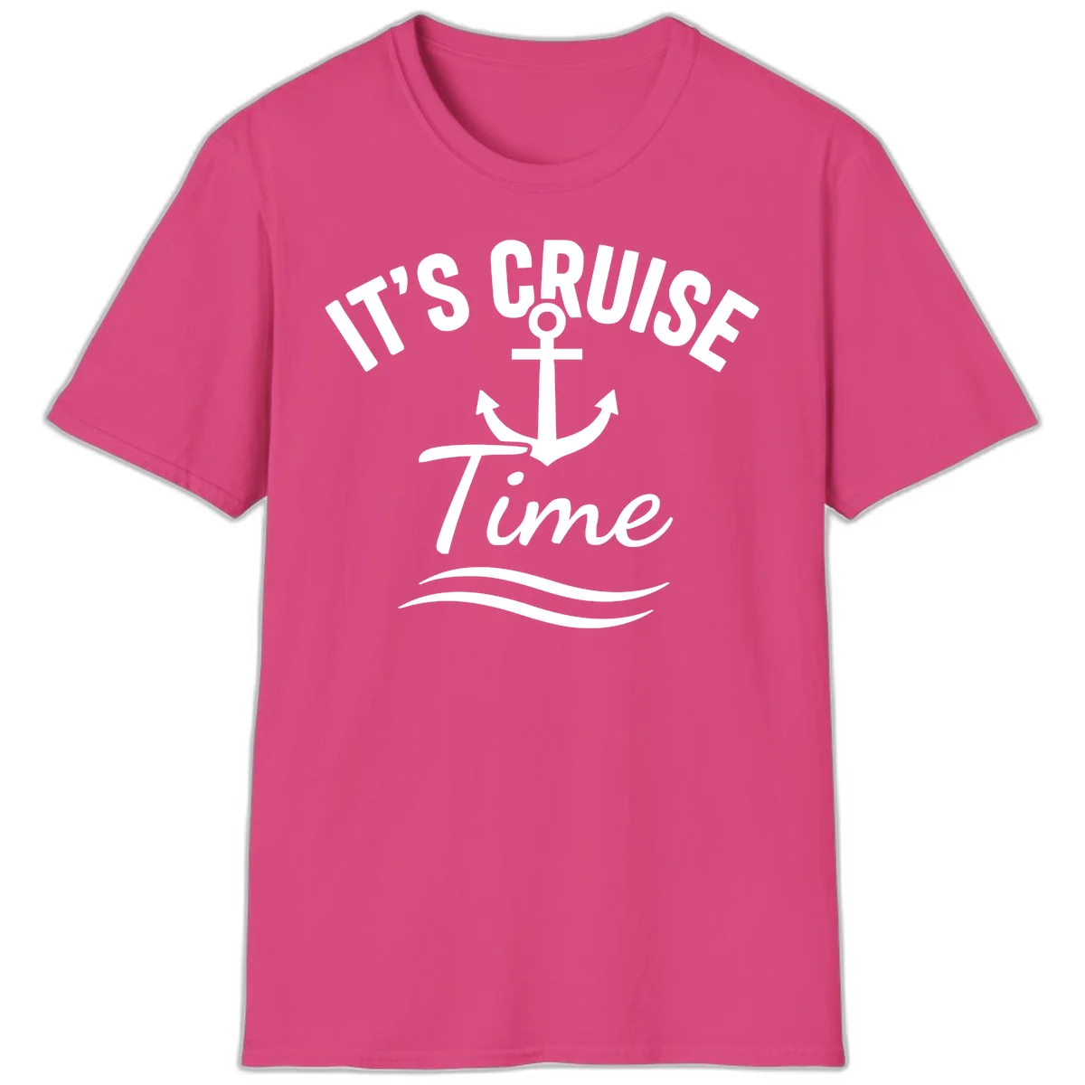It's Cruise Time Anchor T-Shirt in Heliconia