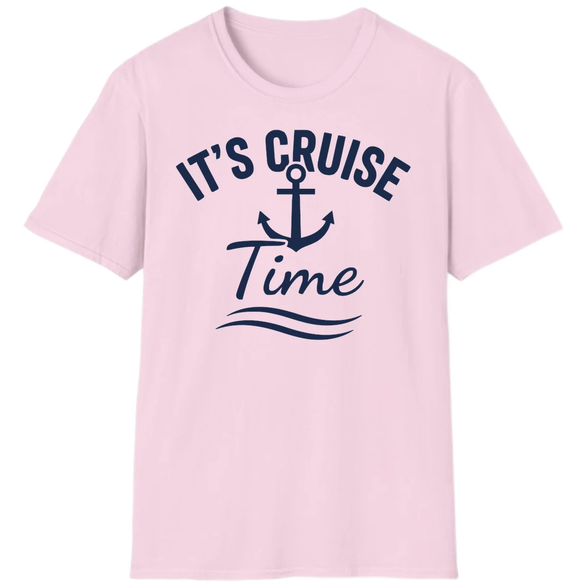It's Cruise Time Anchor T-Shirt in Light Pink