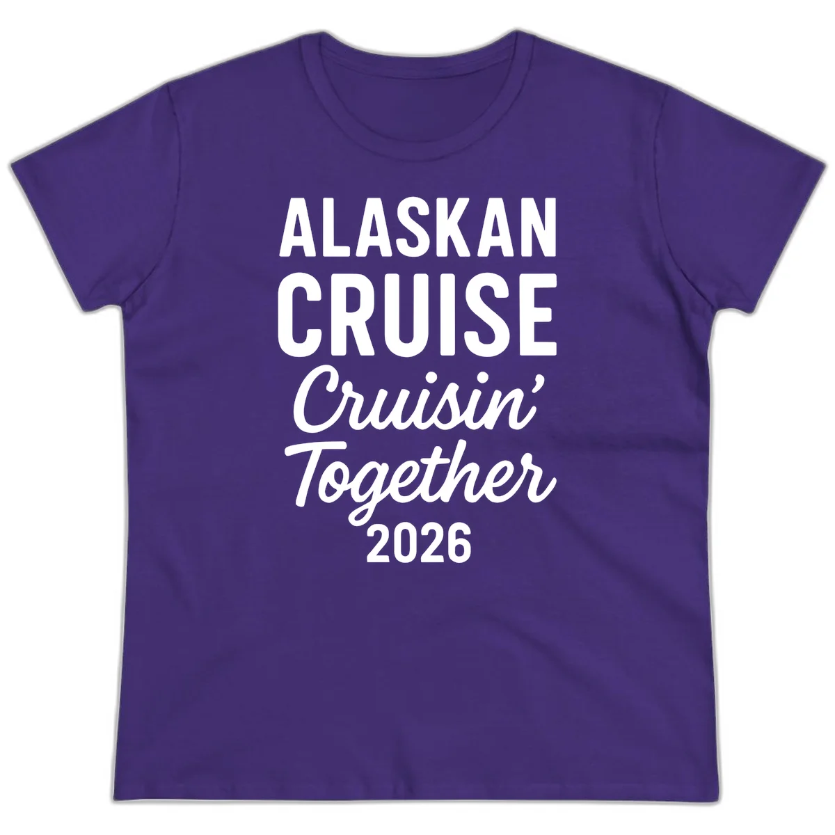 Alaskan Cruise Cruisin' Together 2026 Ladies Tee in Purple