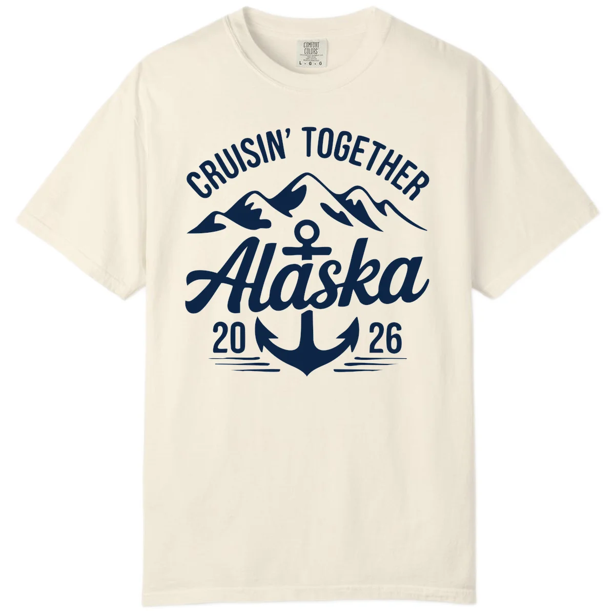 Cruisin' Together Alaska 2026 Anchor Design Comfort Color Tee in Ivory