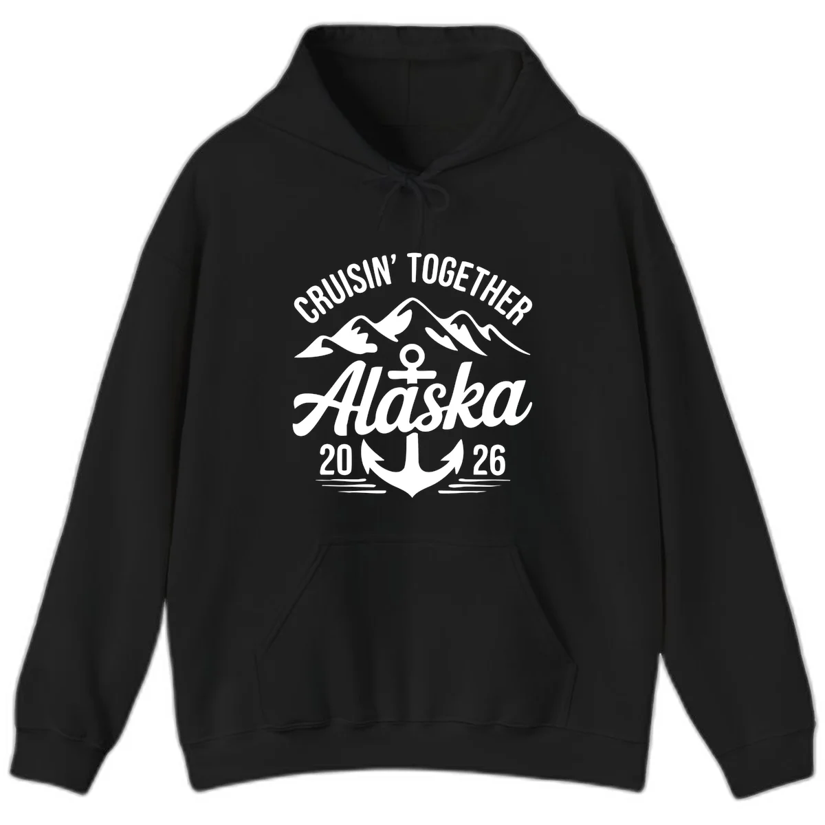 Cruisin' Together Alaska 2026 Anchor Design Hoodie in Black