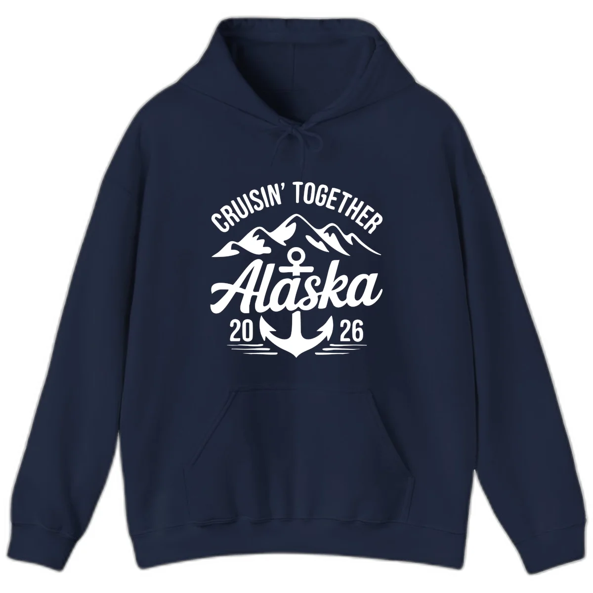 Cruisin' Together Alaska 2026 Anchor Design Hoodie in Navy
