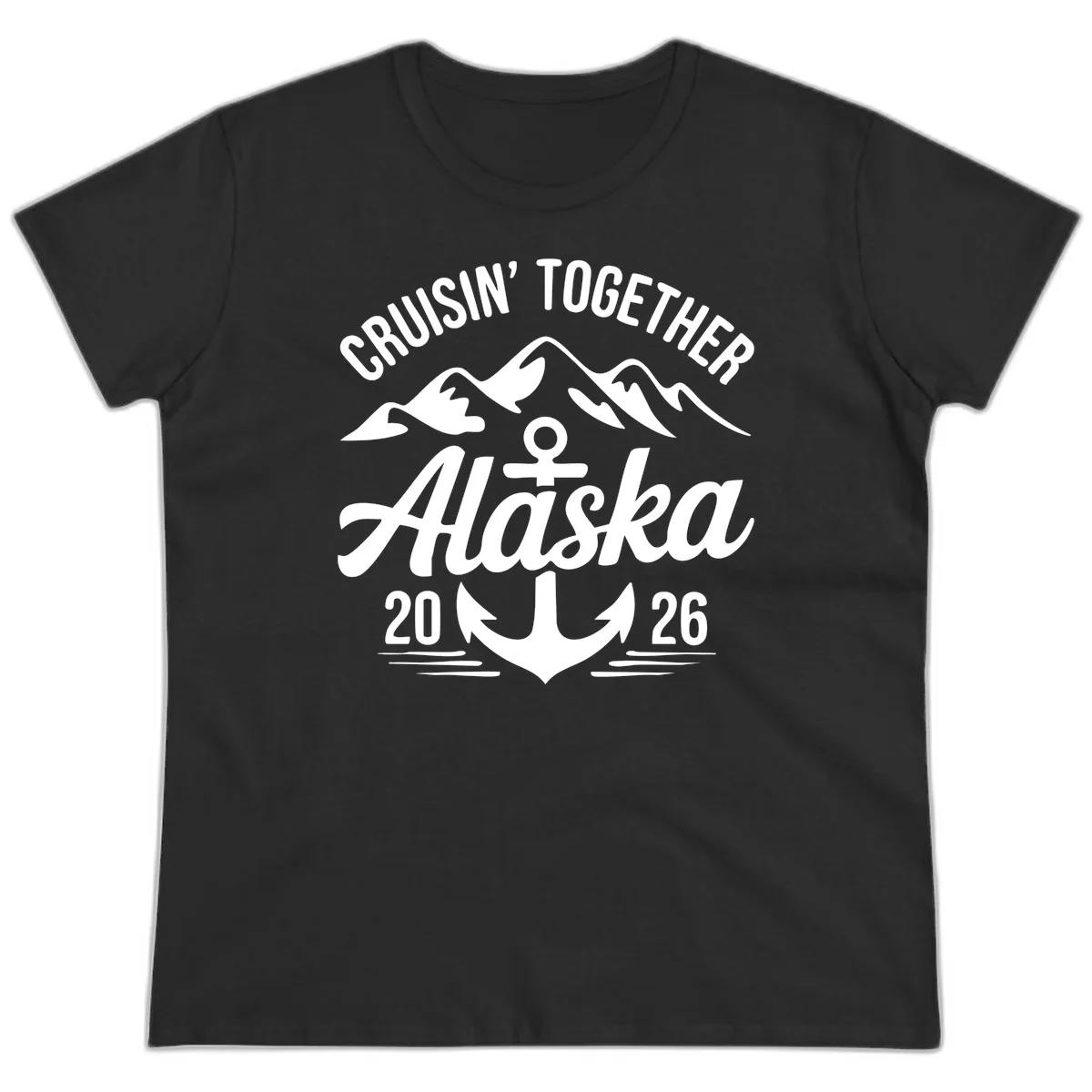 Cruisin' Together Alaska 2026 Anchor Design Ladies Tee in Black