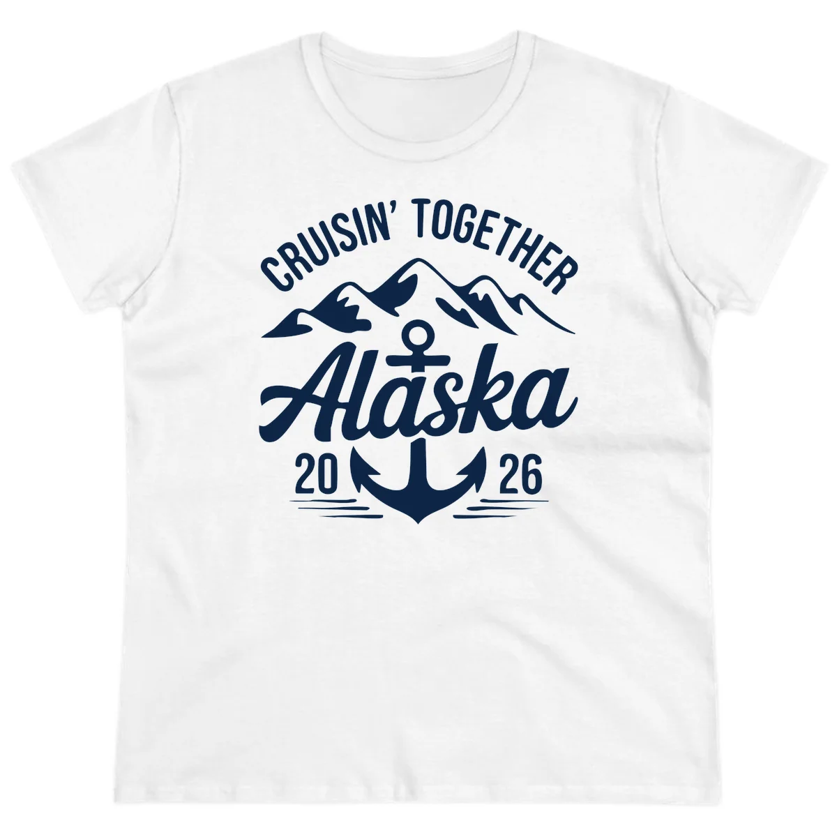 Cruisin' Together Alaska 2026 Anchor Design Ladies Tee in White