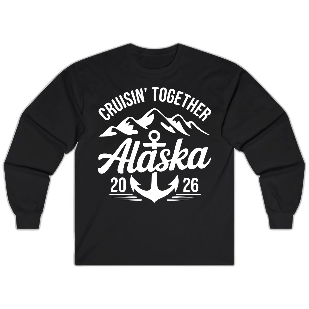 Cruisin' Together Alaska 2026 Anchor Design Long Sleeve in Black