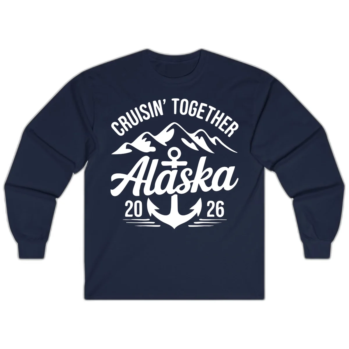 Cruisin' Together Alaska 2026 Anchor Design Long Sleeve in Navy