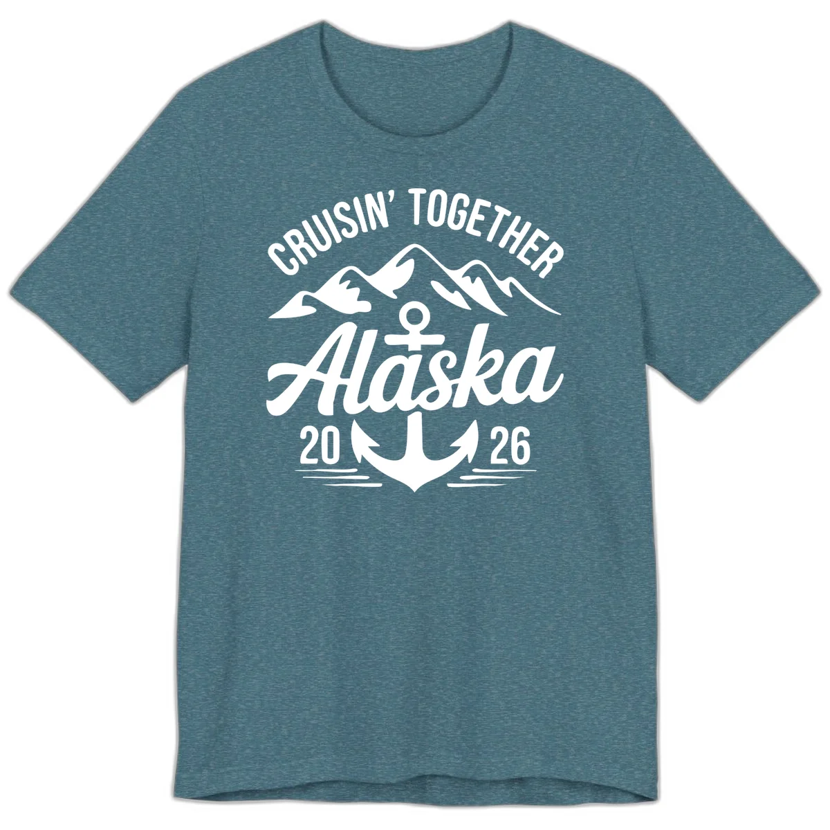 Cruisin' Together Alaska 2026 Anchor Design Premium T-Shirt in Heather Deep Teal