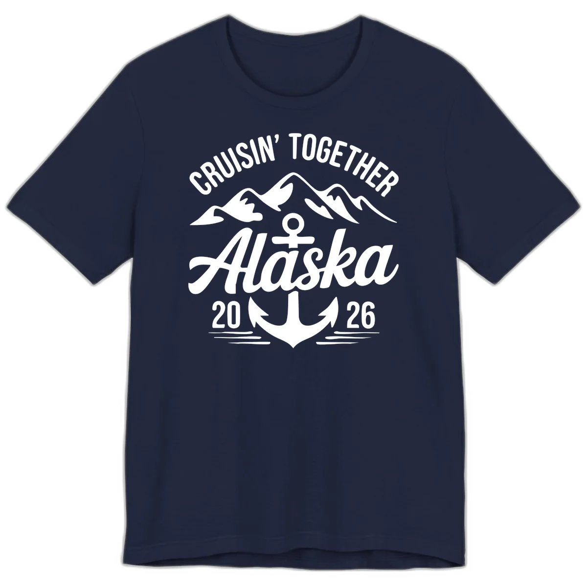 Cruisin' Together Alaska 2026 Anchor Design Premium T-Shirt in Navy