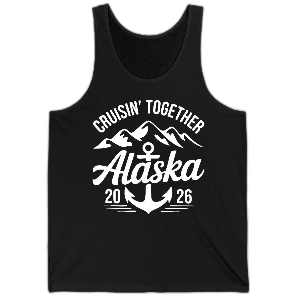 Cruisin' Together Alaska 2026 Anchor Design Tank Top in Black