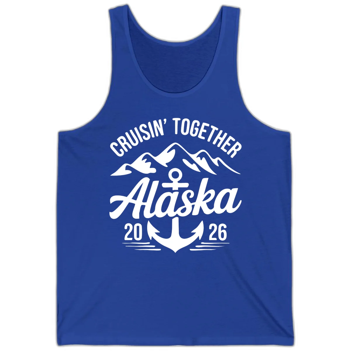 Cruisin' Together Alaska 2026 Anchor Design Tank Top in True Royal