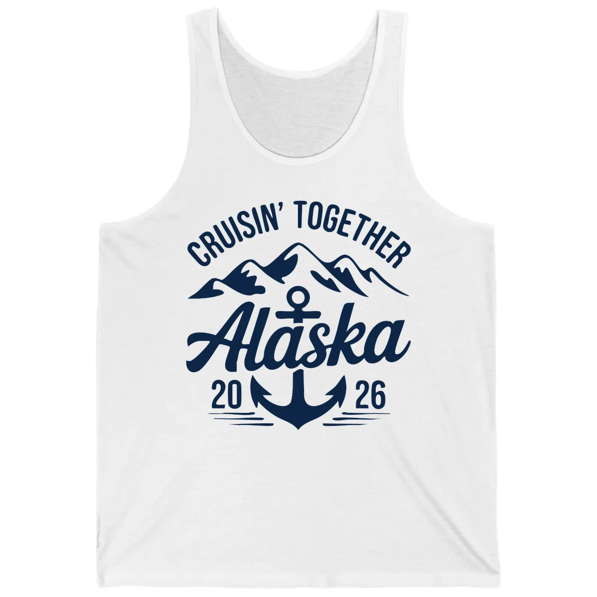 Cruisin' Together Alaska 2026 Anchor Design Tank Top in White