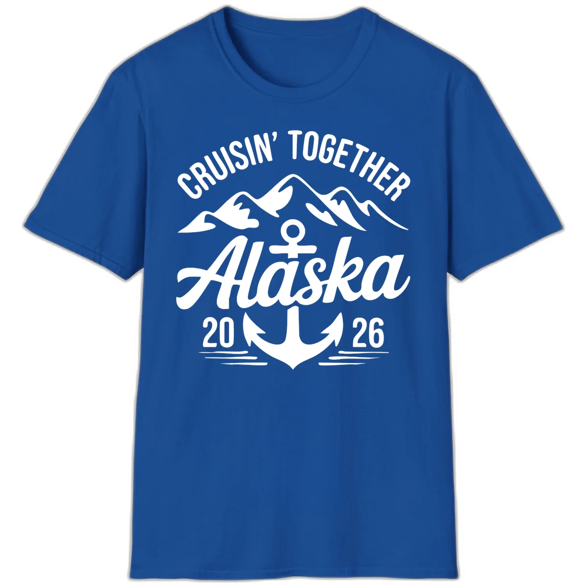 Cruisin' Together Alaska 2026 Anchor Design T-Shirt in Royal