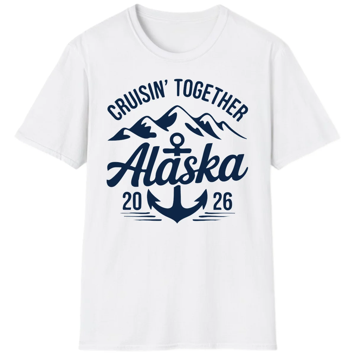Cruisin' Together Alaska 2026 Anchor Design T-Shirt in White