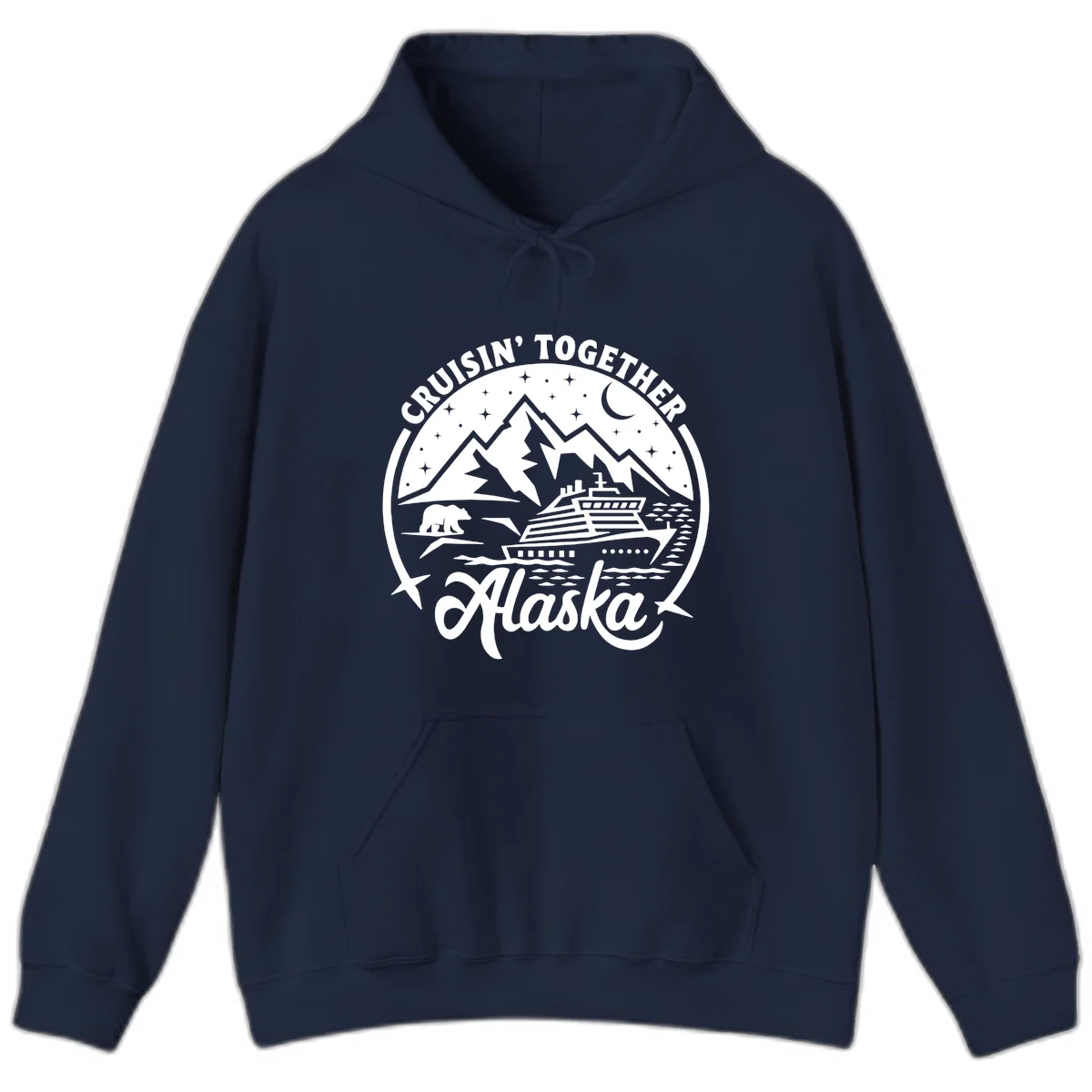 Cruisin' Together Alaska 2024 Bear Ship Hoodie in Navy