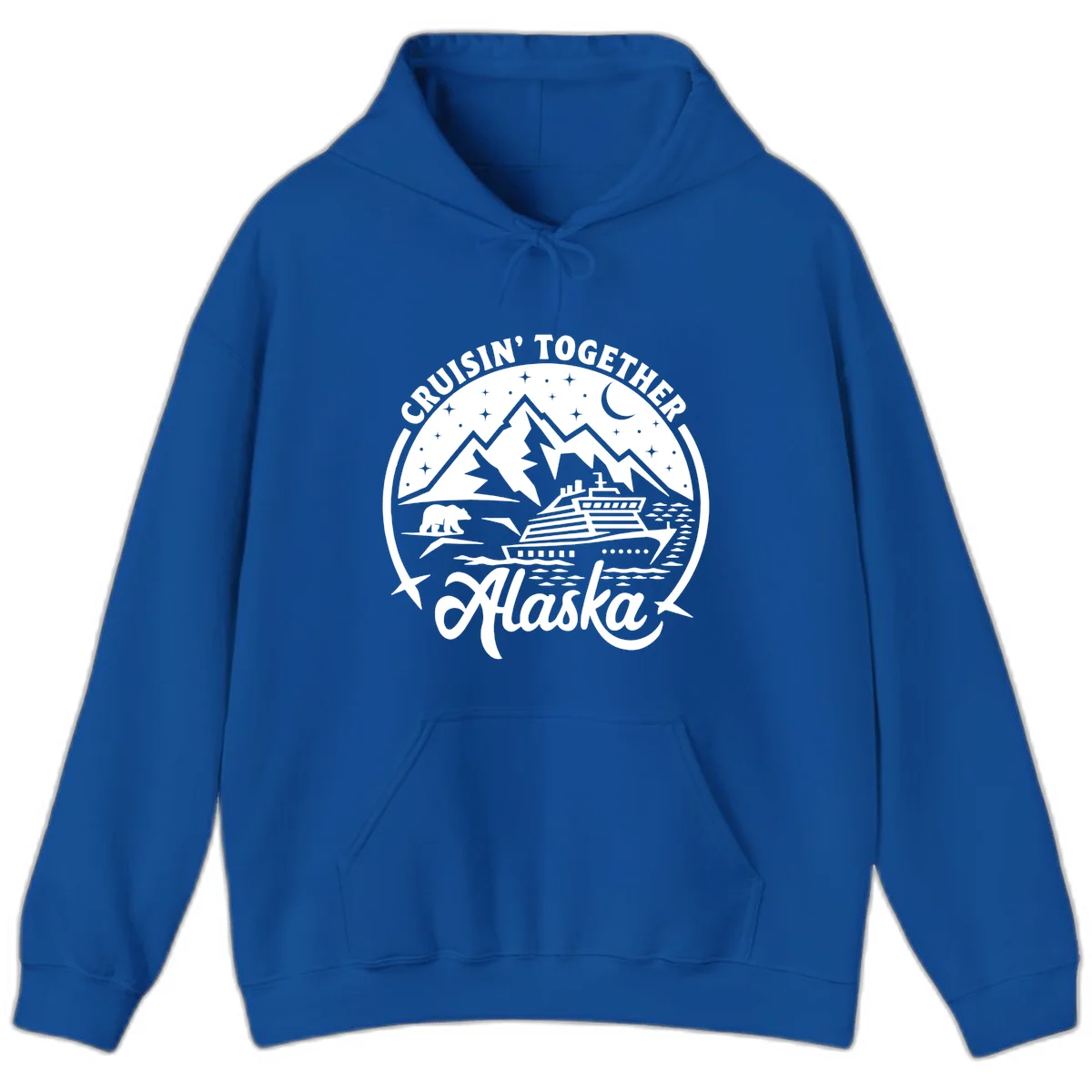 Cruisin' Together Alaska 2024 Bear Ship Hoodie in Royal