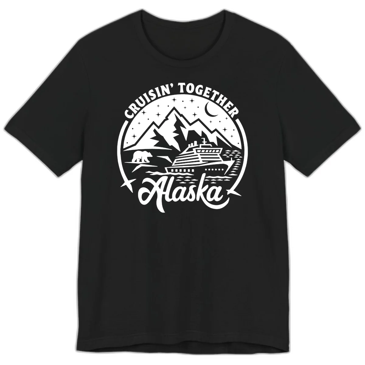 Cruisin' Together Alaska 2024 Bear Ship Premium T-Shirt in Black