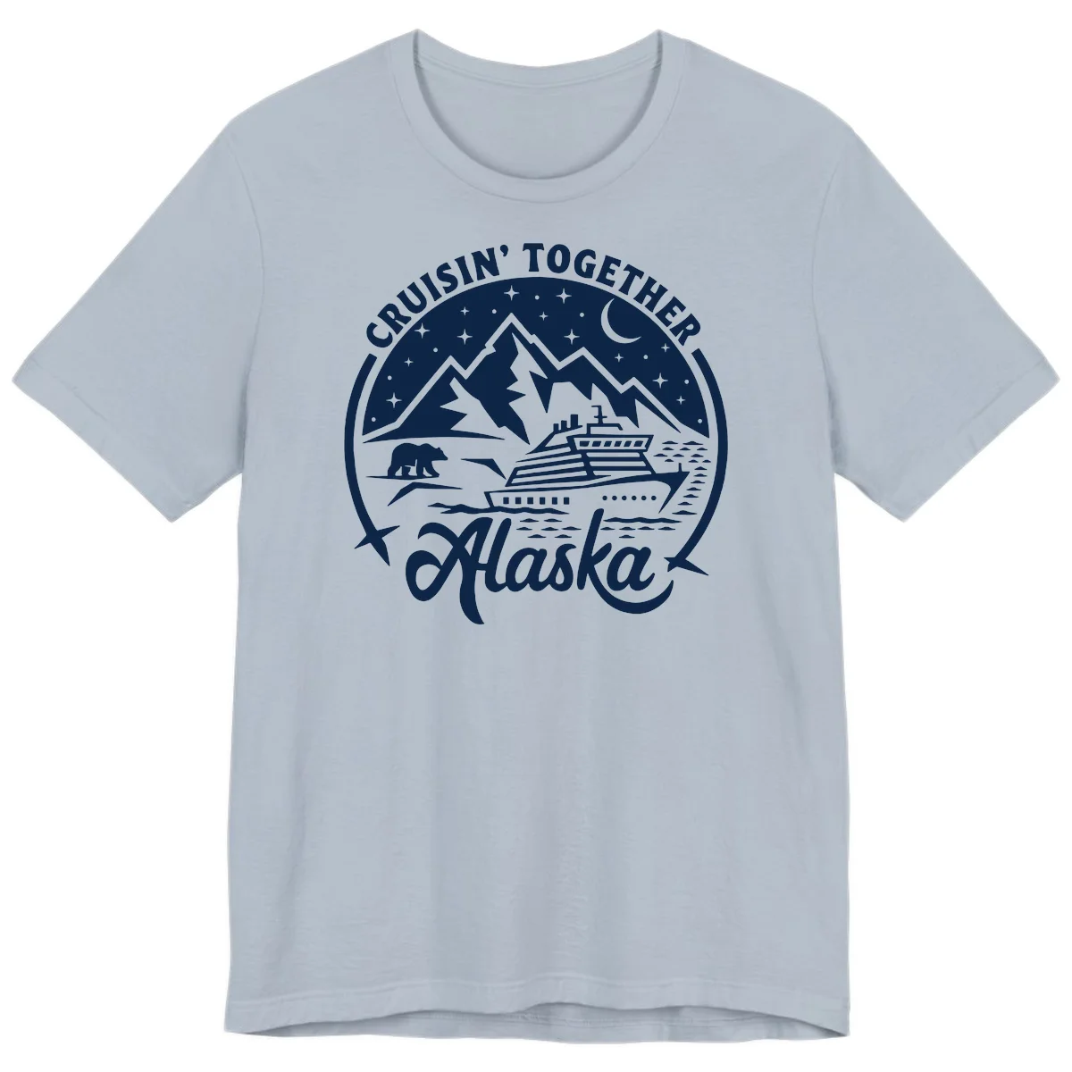 Cruisin' Together Alaska 2024 Bear Ship Premium T-Shirt in Light Blue